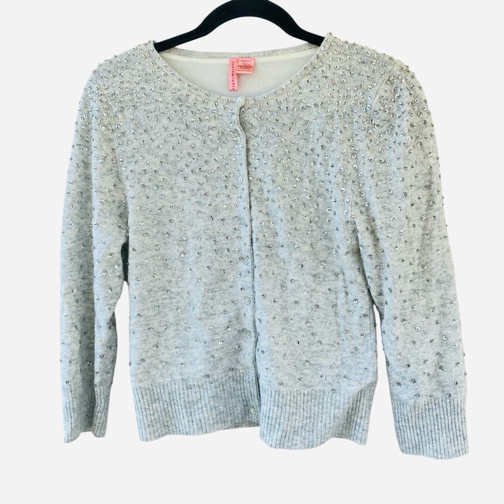 VINTAGE ROCK a BILLY SPARKLEY Cashmere Blend Button Up Sweater Sz. Med. Sequins